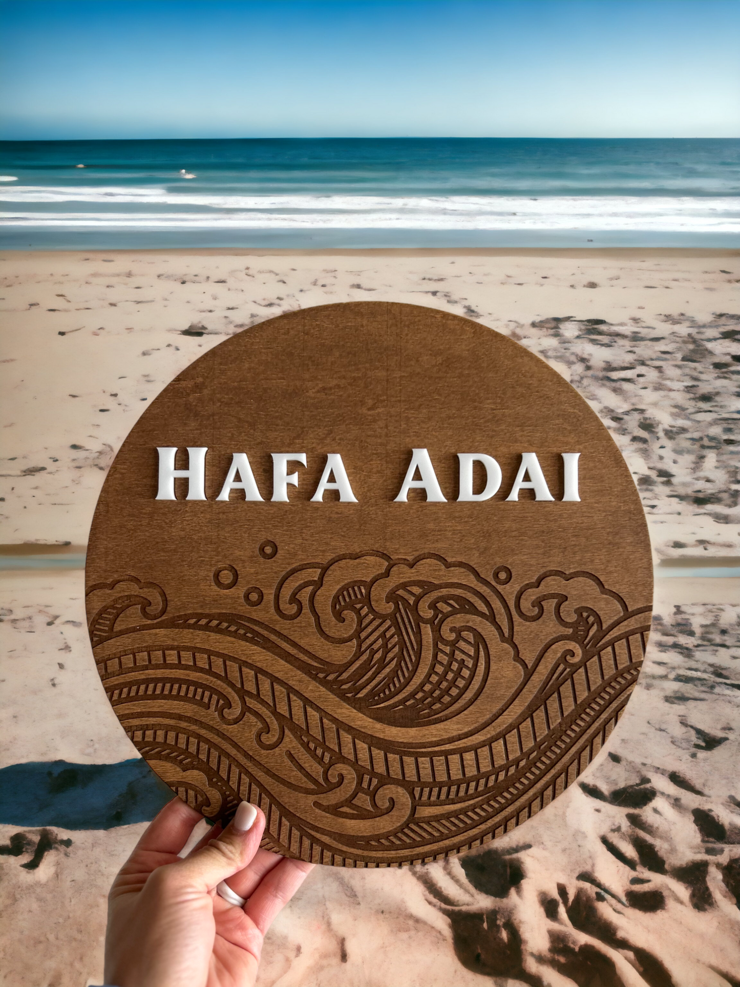 Hafa Adai Wood Sign