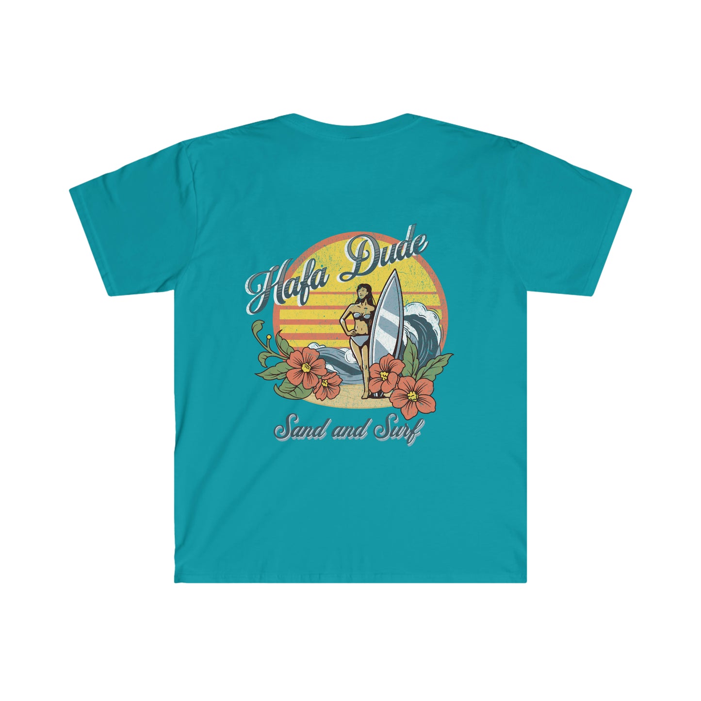 Hafa Dude Sand and Surf Guam Shirt Front/Back Design