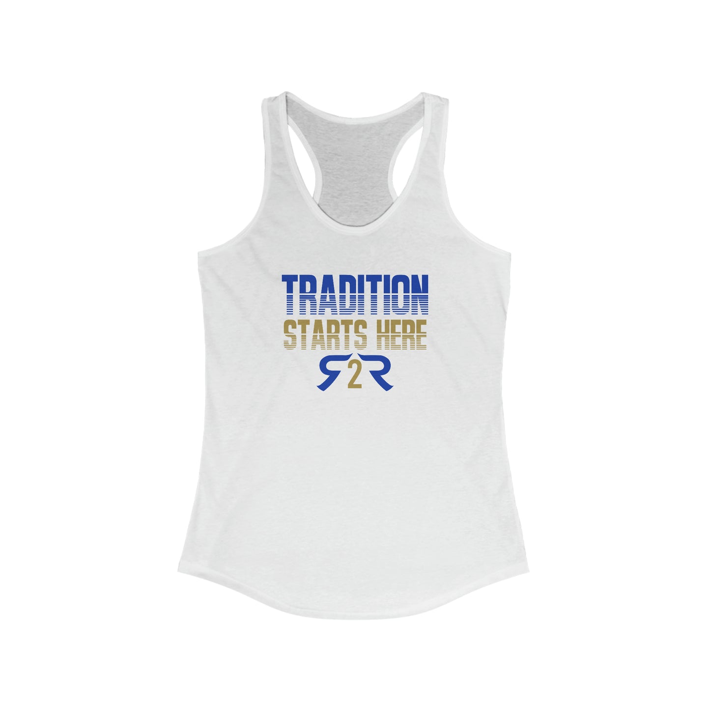 Tradition Starts Here Raider to Raider Reed Racerback Tank