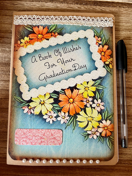 Vintage Graduation Memory Book Guest Book - Floral