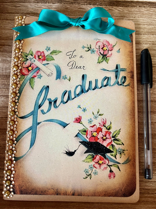 Vintage Graduation Memory Book Guest Book - Beautiful Vintage Floral