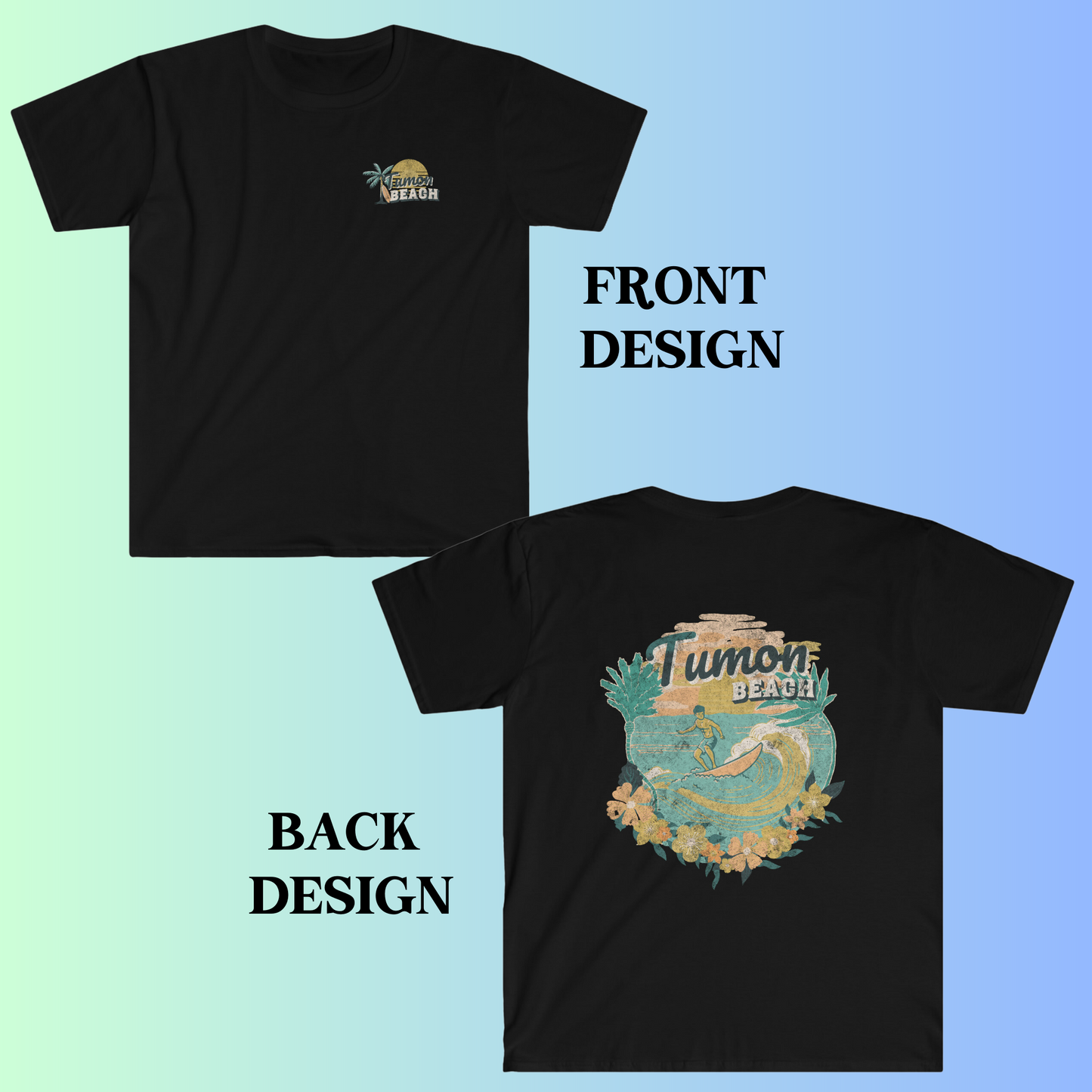 Tumon Beach Guam Front/Back Design Unisex Softstyle T-Shirt