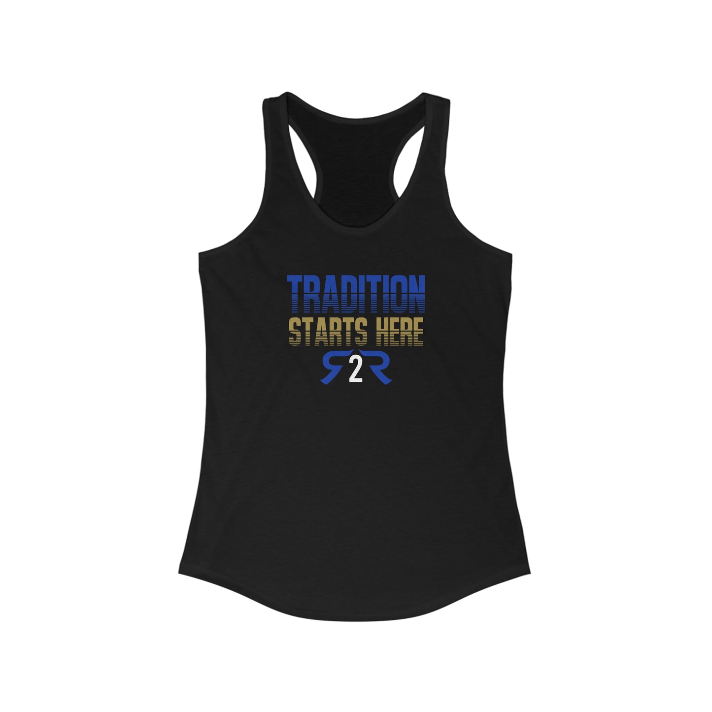 Tradition Starts Here Raider to Raider Reed Racerback Tank